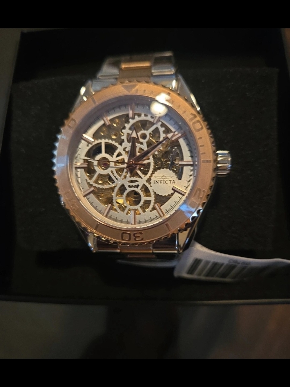 69763 Invicta Objet D'Art Glyph Rose Gold Skeleton Men's Watch Automatic 43mm